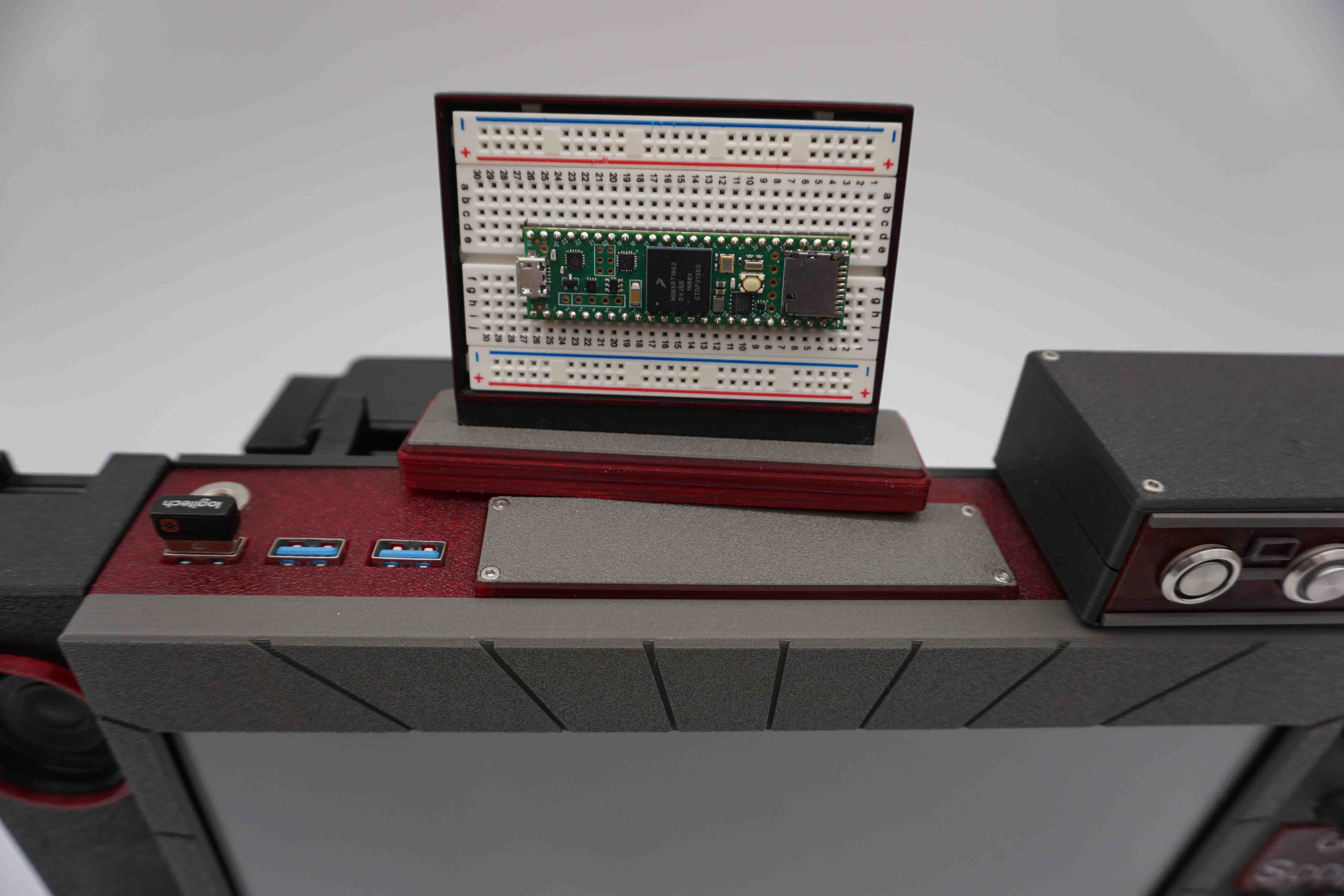 Cyberdeck Red V2 modular microcontroller mount